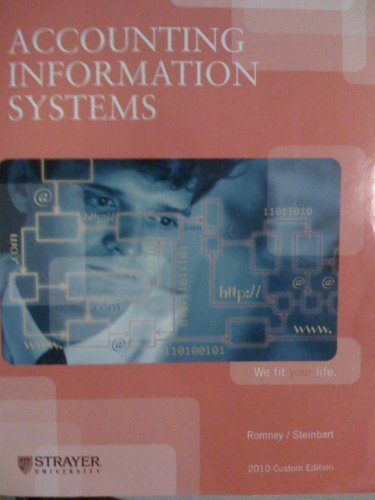 Beispielbild fr Accouting Information Systems (Custom for Strayer University) zum Verkauf von BookHolders