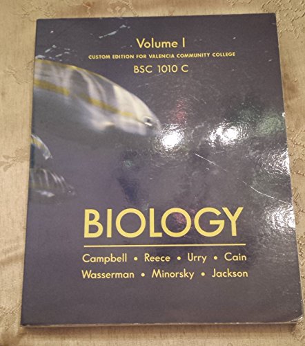 Imagen de archivo de Biology, Volume I, BSC 1010 C, Custom Edition for Valencia Community College a la venta por HPB-Red