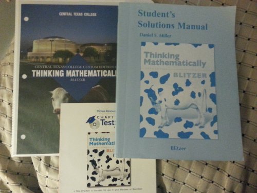 Imagen de archivo de Central Texas College Custom edition of Thinking Mathematically 2011 a la venta por HPB-Red