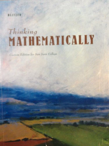 Imagen de archivo de Thinking Mathematically Custom Edition for San Juan College a la venta por ThriftBooks-Dallas