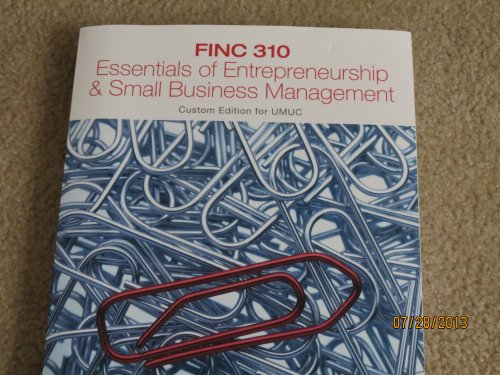 Stock image for Essentials of Entrepreneurship & Small Business Managment for Umuc 6th Edition for sale by Wonder Book