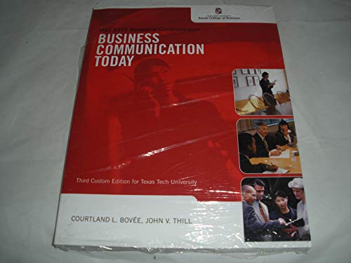 Imagen de archivo de Business Communication Today Third Custom Edition fort Texas Tech University a la venta por HPB-Red