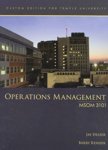 Beispielbild fr Operations Management (Operations Management:MSOM 3101, Custom Edition for Temple University) zum Verkauf von Better World Books