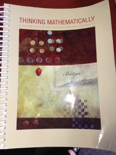 Imagen de archivo de Thinking Mathematically: Custom Edition for Eastern Kentucky University a la venta por HPB-Red