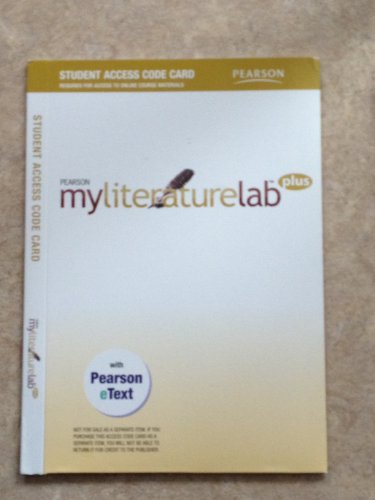 Pearson Myliteraturelab Access Code (9780558821098) by Pearson