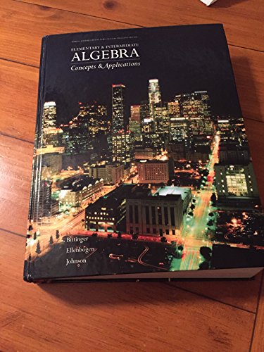 Stock image for Elementary Intermediate Algebra Concepts Applications" Third Custom Edition for East Los Angeles College; "Student's Solutions Manual" included for sale by GoldenWavesOfBooks