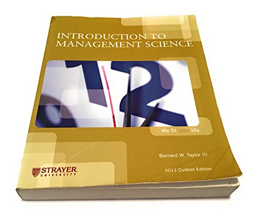 9780558865030: Introduction to Management Science (2011 Custom Edition - Strayer University)