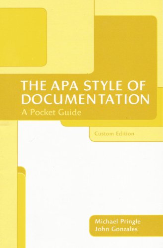 Stock image for The APA Style of Documentation: A Pocket Guide (Custom Edition) (The APA Style of Documentation: A Pocket Guide) for sale by SecondSale