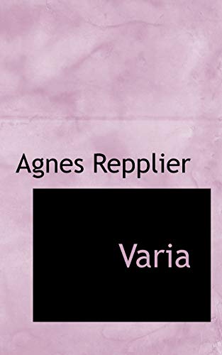 Varia (9780559190797) by Repplier, Agnes