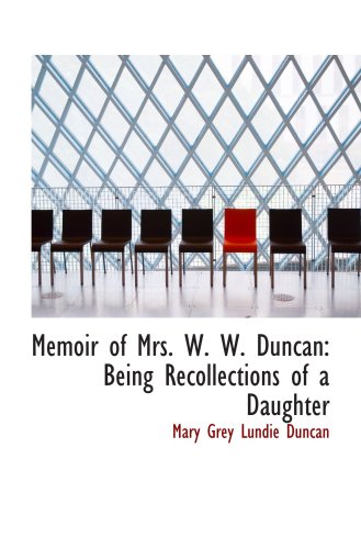 Beispielbild fr Memoir of Mrs. W. W. Duncan: Being Recollections of a Daughter zum Verkauf von Revaluation Books