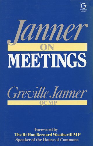 Stock image for Janner On Meetings for sale by Victoria Bookshop