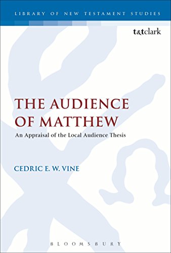 Beispielbild fr The Audience of Matthew zum Verkauf von Chiron Media