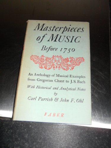 Stock image for Masterpieces of Music Before 1750 for sale by Harry Righton