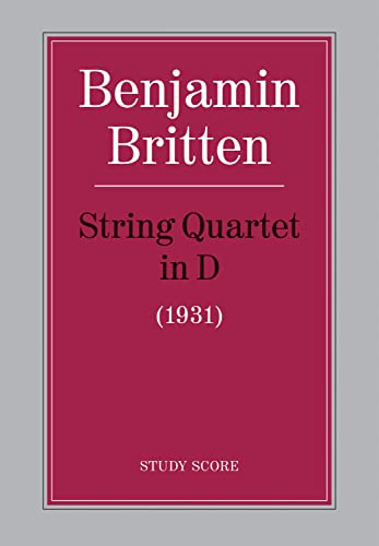 Beispielbild fr String Quartet in D: Study Score (Faber Edition) zum Verkauf von Magers and Quinn Booksellers