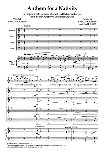 Imagen de archivo de Anthem for a Nativity : Choral Octavo from the Liverpool Oratorio a la venta por GreatBookPrices