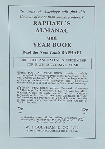 Stock image for Raphael's Astronomical Ephemeris 1972 With Tables of Houses for London, Liverpool and New York for sale by PBShop.store US