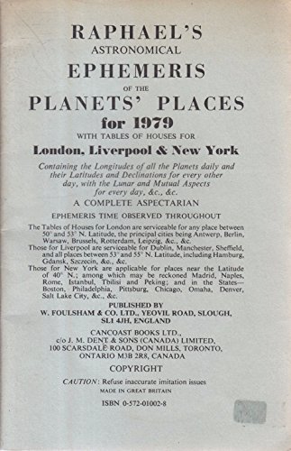 Imagen de archivo de Raphael's Astronomical Ephemeris of the Planets' Places a la venta por Blackwell's