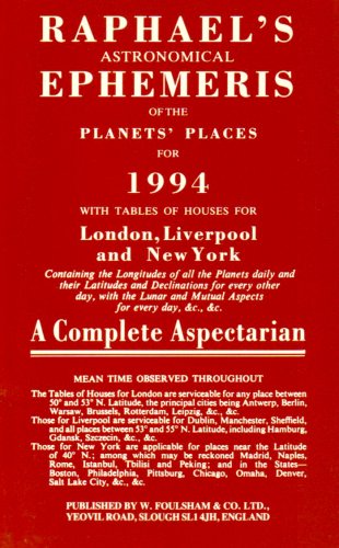 Stock image for Raphael's Astronomical Ephemeris of the Planets' Places 1994 for sale by WorldofBooks