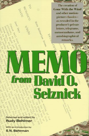 Beispielbild fr Memo from David O. Selznick zum Verkauf von HPB-Emerald