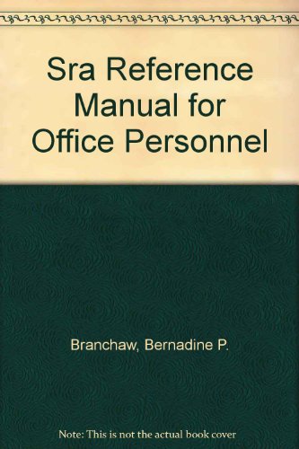Stock image for Sra Reference Manual for Office Personnel for sale by POQUETTE'S BOOKS