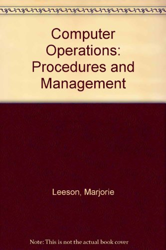 Stock image for COMPUTER OPERATIONS Procedures and Management for sale by Rivermead Books