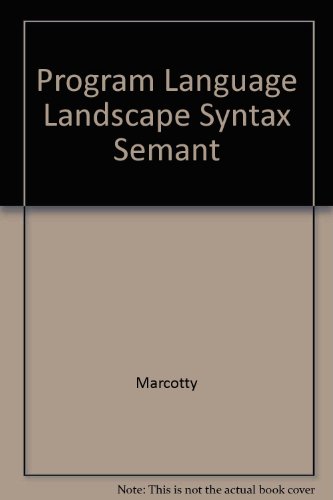 9780574219459: Program Language Landscape Syntax Semant