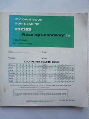 Stock image for My Own Book: Reading Laboratory 1A for sale by Wonder Book