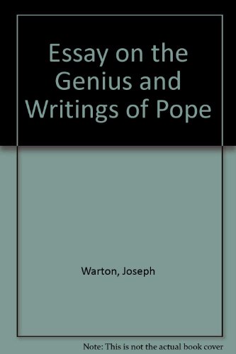 Beispielbild fr Essay on the Genius and Writings of Pope (Volume 1) zum Verkauf von Anybook.com
