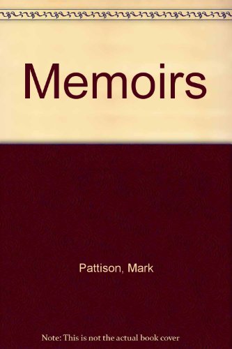 Memoirs (9780576021517) by Mark Pattison