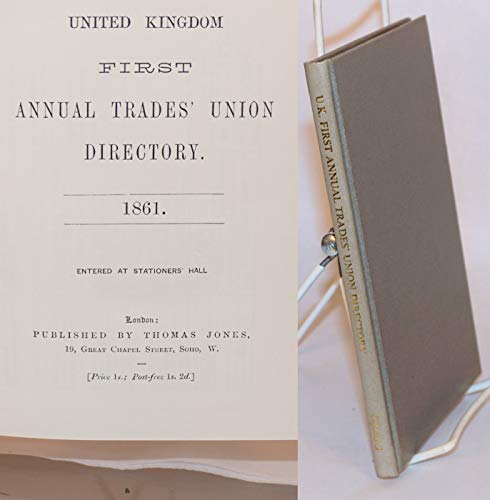 Imagen de archivo de United Kingdom First Annual Trades Union Directory a la venta por Anybook.com