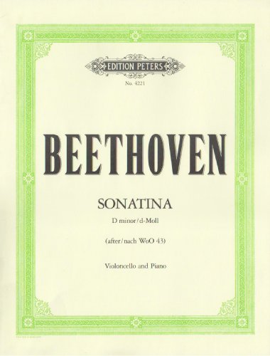 

Edition Peters Beethoven Ludwig Van - Sonatina in D Minor - Cello and Piano Classical Sheets Cello