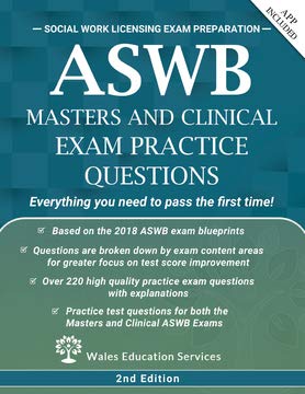 Beispielbild fr ASWB Masters and Clinical Exam Practice Questions: 220 Questions zum Verkauf von Book Deals