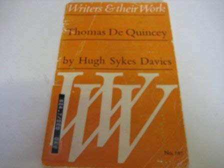 9780582011670: Thomas De Quincey (Writers and Their Work)