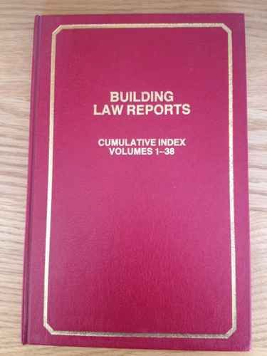 Imagen de archivo de Building Law Reports. Index to Volumes 1 - 38. a la venta por The London Bookworm