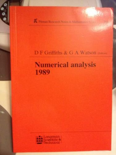 Stock image for Numerical Analysis: 228 (Pitman Research Notes in Mathematics Series) for sale by Tall Stories BA