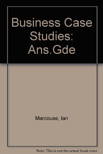 Business Case Studies: Answer Book (9780582070073) by Marcouse, Ian; Lines, David