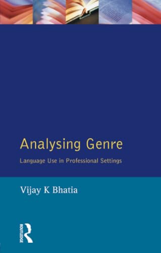 Analysing Genre (Applied Linguistics and Language Study) (9780582085244) by Bhatia, V. K.