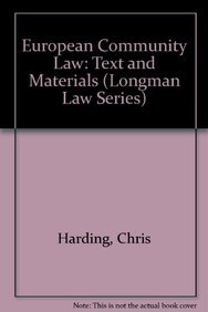 9780582089754: European Community Law: Text and Materials