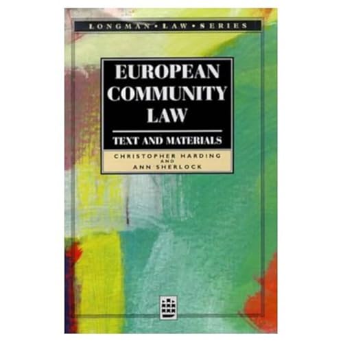 9780582089761: European Community Law: Text and Materials