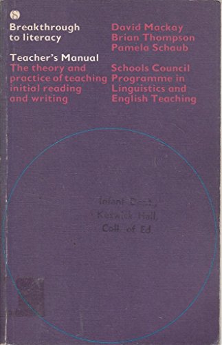 Imagen de archivo de Breakthrough to Literacy: Tchrs' (Programme in linguistics and English teaching / Schools Council) a la venta por WorldofBooks