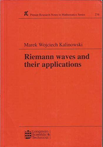 Imagen de archivo de Riemann Waves and Their Applications, PRN 276 (Pitman Research Notes in Mathematics) a la venta por Zubal-Books, Since 1961