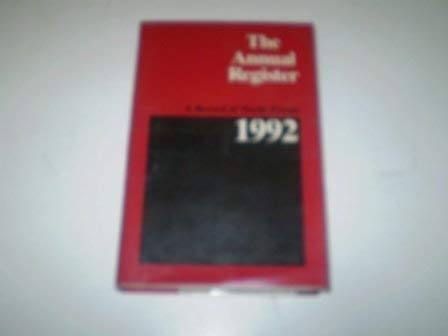 9780582217874: The Annual Register: A Record of World Events 1992