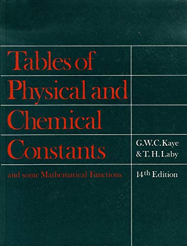 

Tables of Physical and Chemical Constants