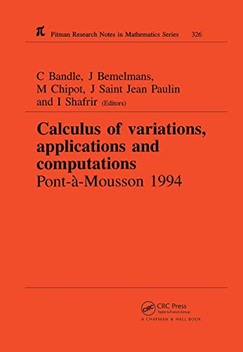 9780582239623: Calculus of Variations, Applications and Computations: Pont-A-Mousson, 1994: 326 (Chapman & Hall/CRC Research Notes in Mathematics Series)