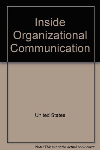 9780582282353: Inside Organizational Communication