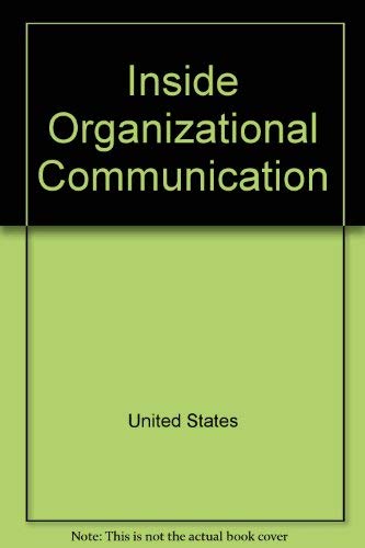Beispielbild fr Inside Organizational Communication zum Verkauf von Better World Books