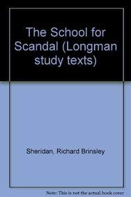9780582331495: The School for Scandal (Longman Study Texts)