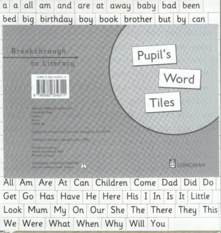 Stock image for Breakthrough to Literacy: Pupil's Word Tiles (Breakthrough to Literacy) for sale by Phatpocket Limited