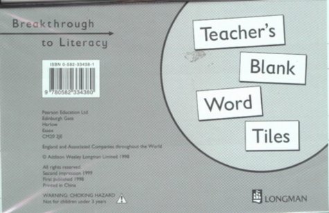 Teacher's Blank Word Tiles (Breakthrough to Literacy) (9780582334380) by Schaub, Pamela; Mackay, David; Coles, Martin; Hall, Christine; Thompson, Brian; Knowles, Frances