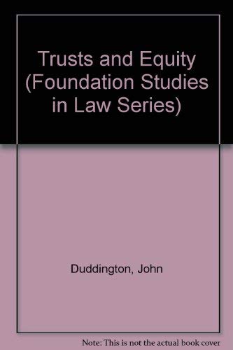 Stock image for Trusts and Equity (The Foundation Studies in Law Series) for sale by MusicMagpie